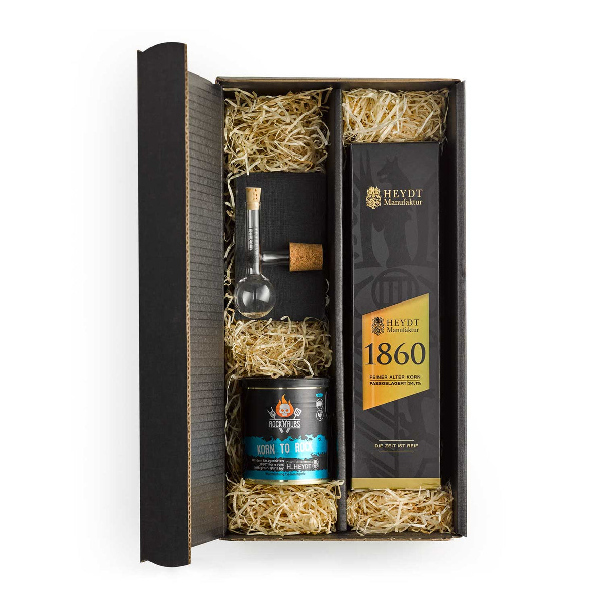 HEYDT Manufaktur 1860 Geschenkpaket, Korn mit 34,1 % Alkohol (0,5 l), inkl. Korn to Rock &amp; Glaskugelportionierer (69,80 € / 1 Liter)