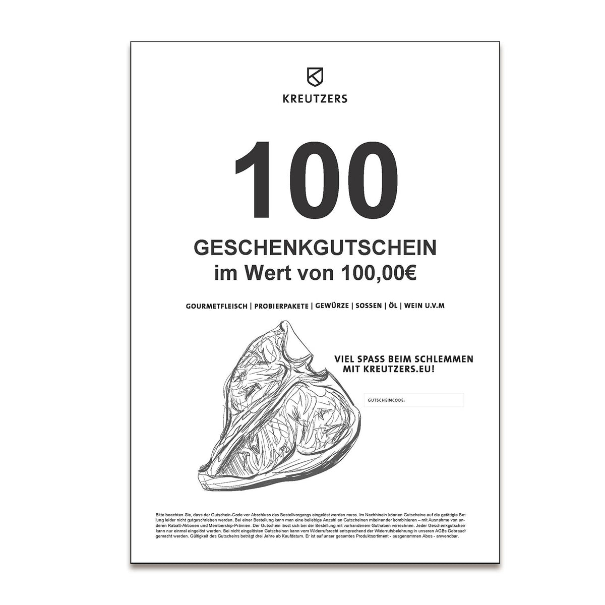 Wertgutschein für Kreutzer Steakkultur unter www.kreutzers.eu