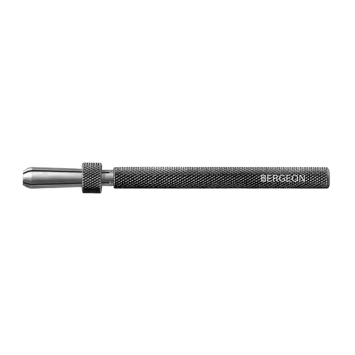 Bergeon Stiftenklöbchen 30432, mit Spannzange und Feststellschieber, Öffnung: 0 bis 1,5 mm, aus Messing
