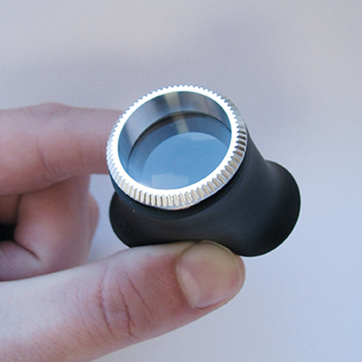 Lupe 3,3x Weichgummi schwarz geriffelter Ring No. 3