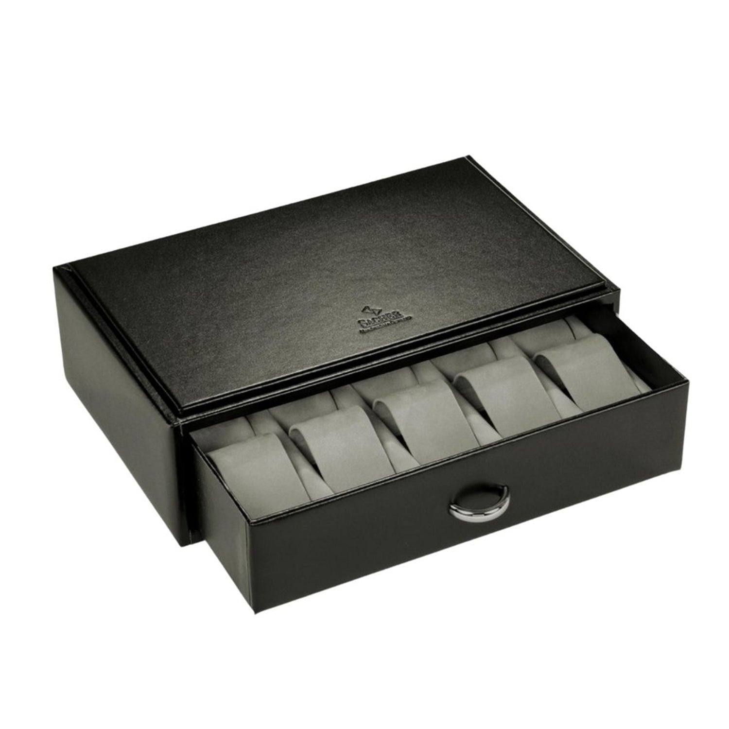 Watch case for 10 watches Black Italian leather for collectors