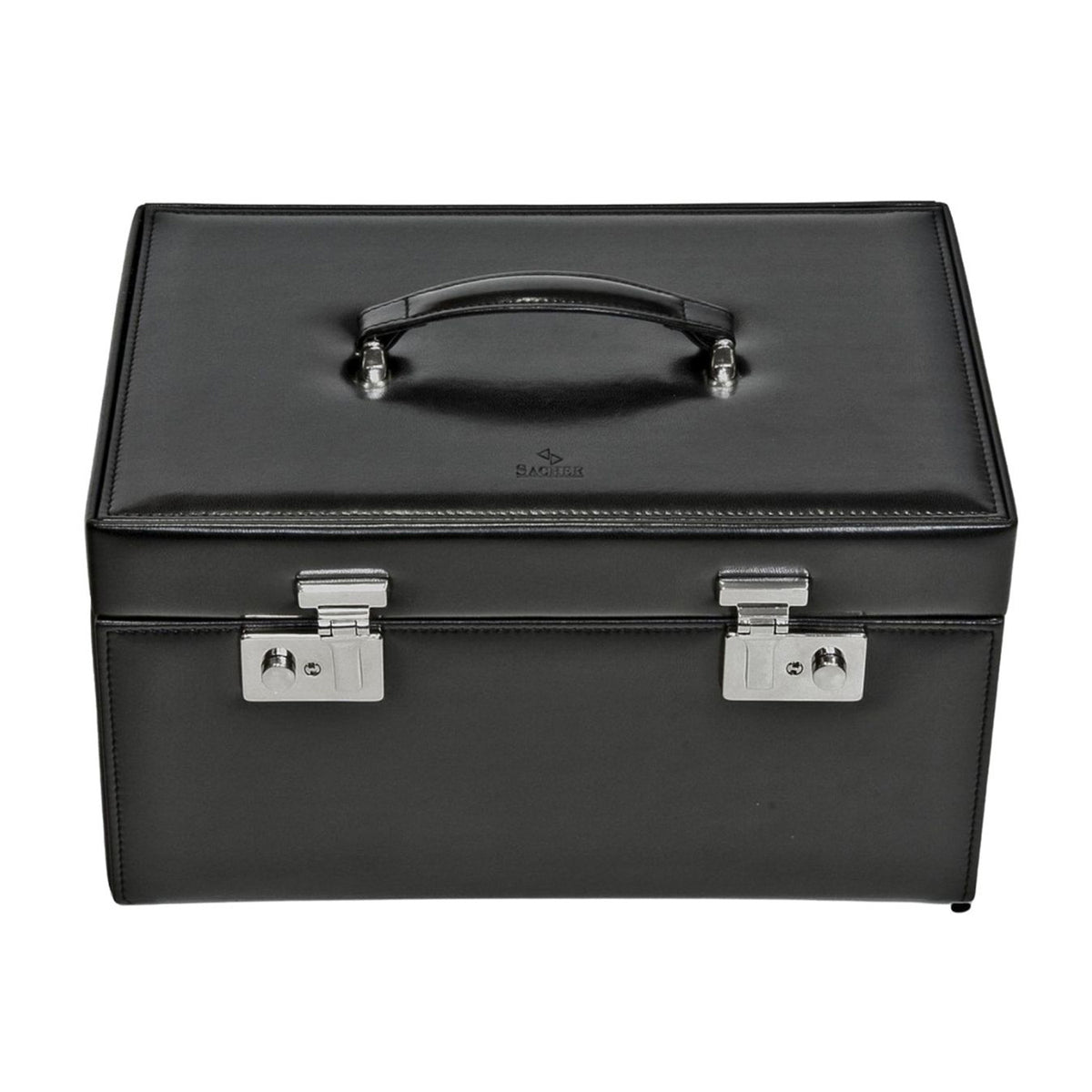 Uhrenkoffer für 20 Uhren | Schwarz | italienisches Leder | für Sammler
