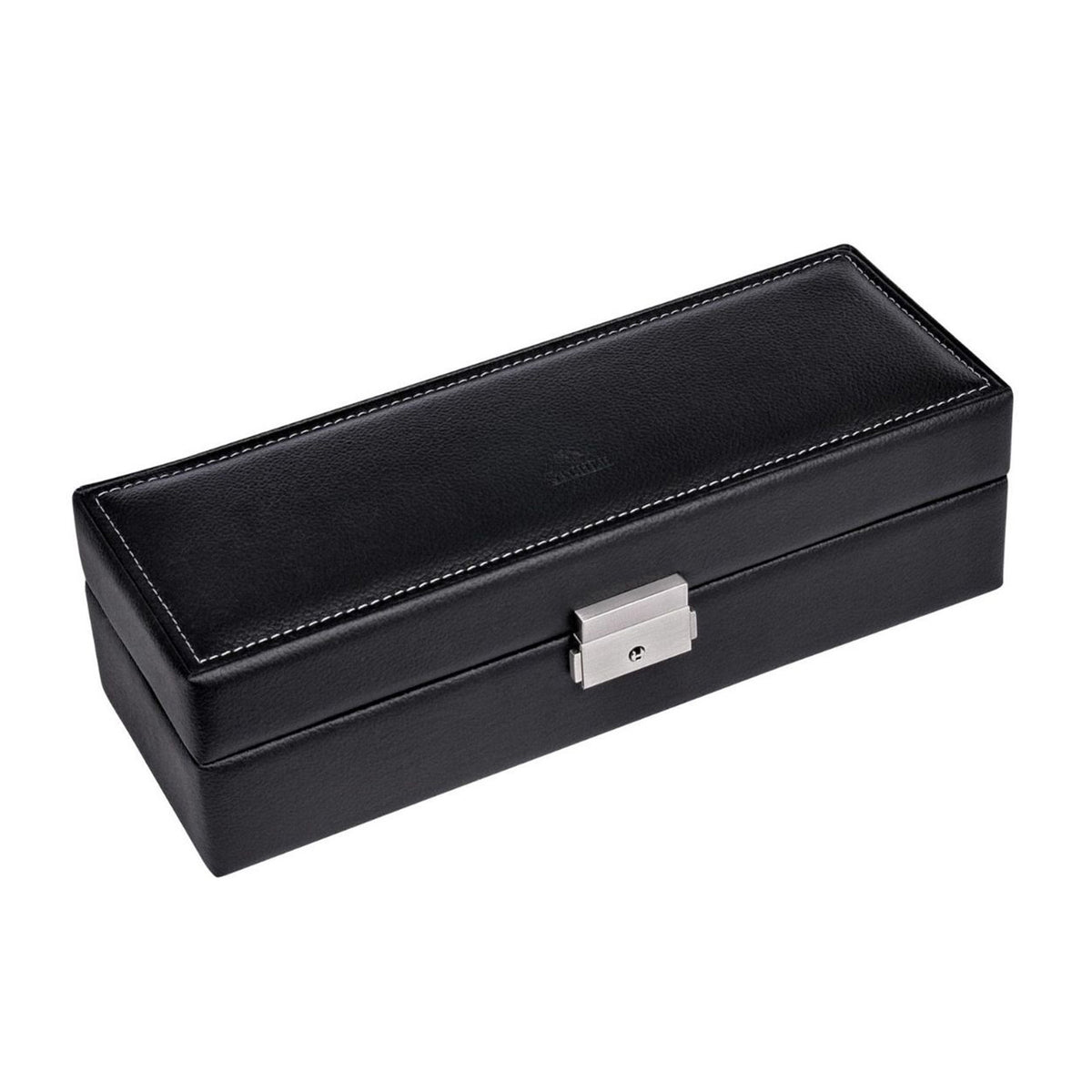 Watch case for 5 watches | Black | Italian leather