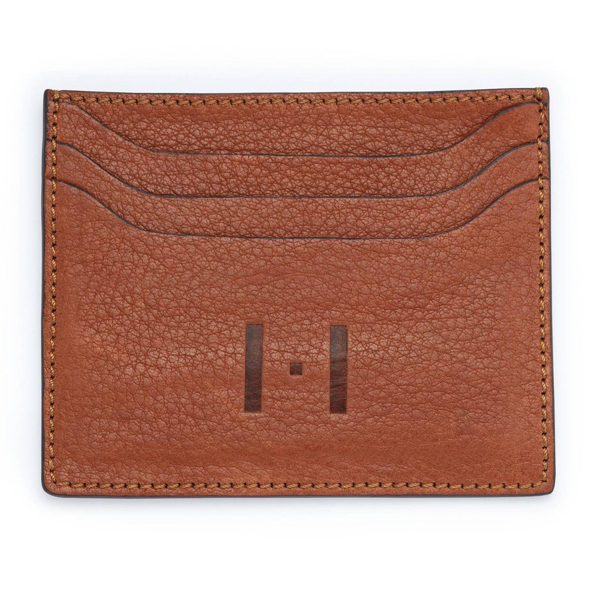 Hand-sewn card case made from genuine certified organic leather