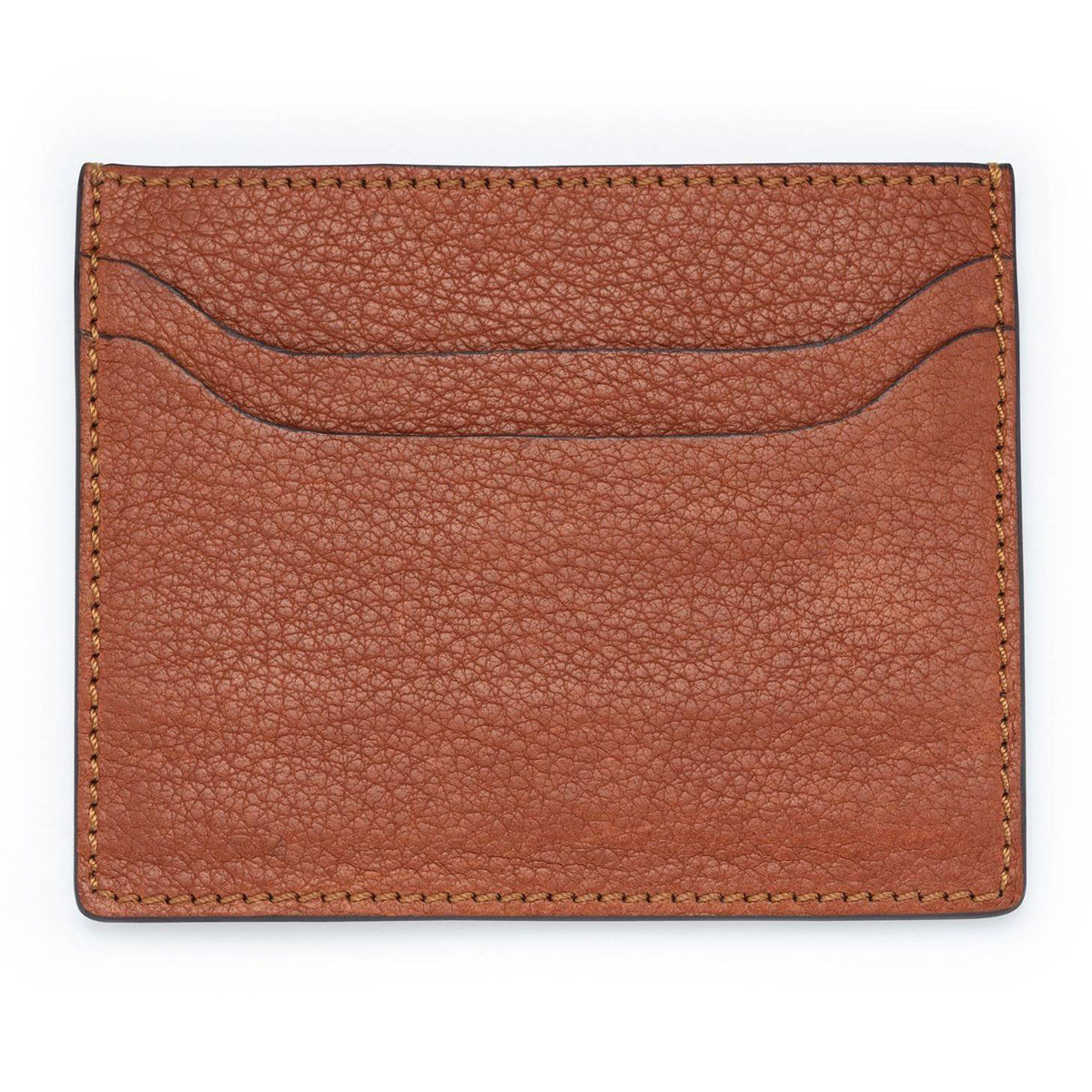 Hand-sewn card case made from genuine certified organic leather