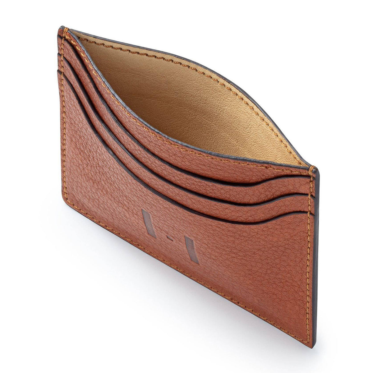 Hand-sewn card case made from genuine certified organic leather