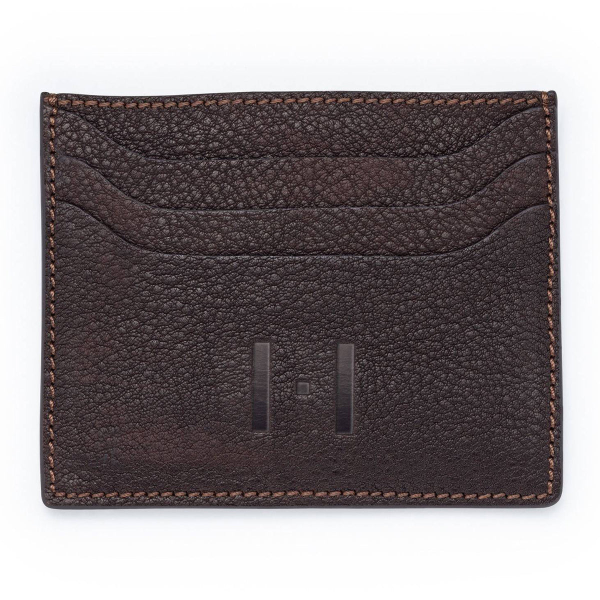 Hand-sewn card case made from genuine certified organic leather