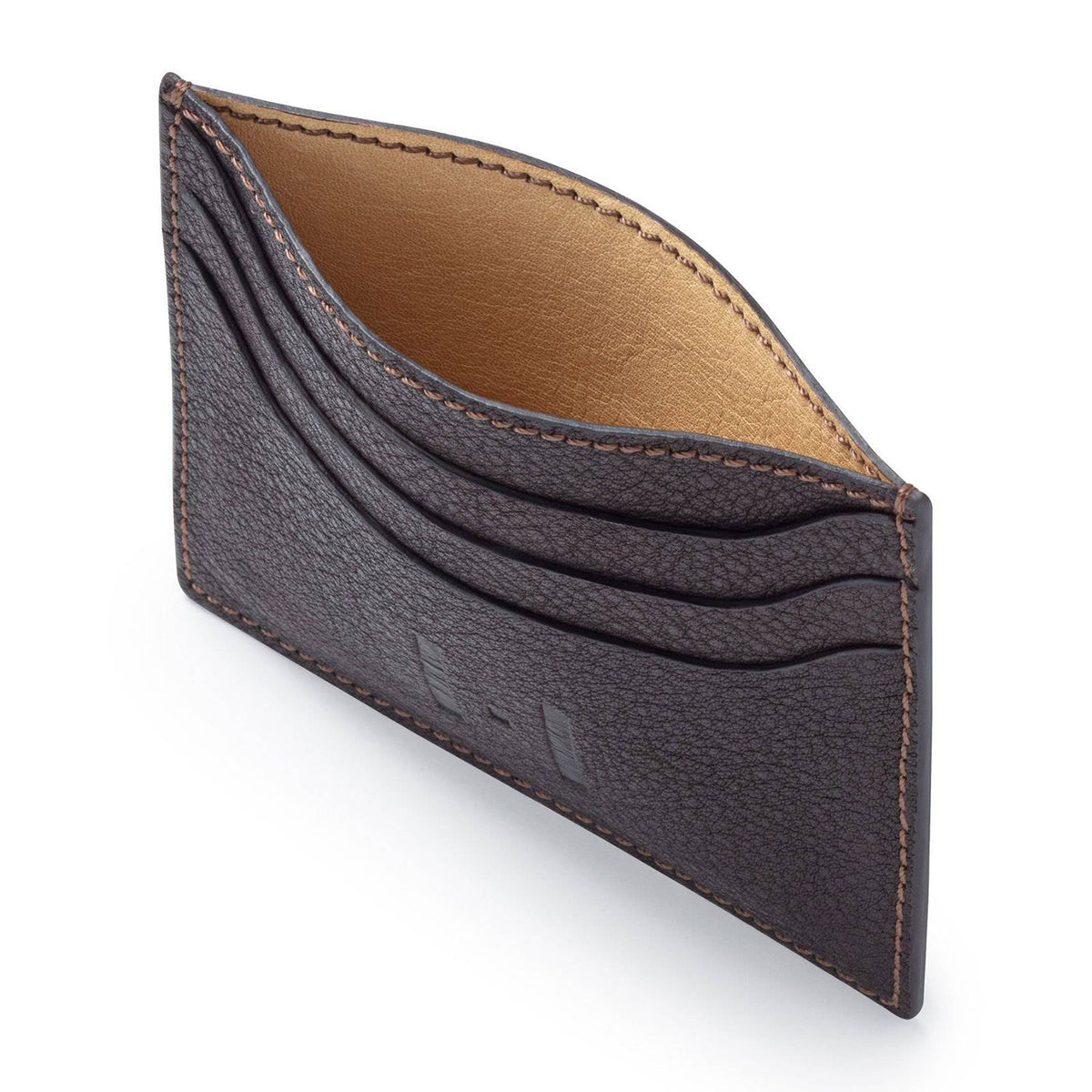 Hand-sewn card case made from genuine certified organic leather