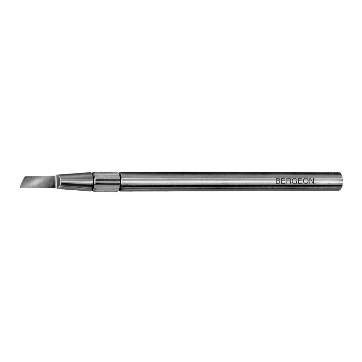 Bergeon Nutendrehstichel 2931, Widia, Hartmetall, 0,5 mm, für Aufzugwellen, mit Metallheft und Schutzkappe, Spezialwerkzeug für Uhrmacher