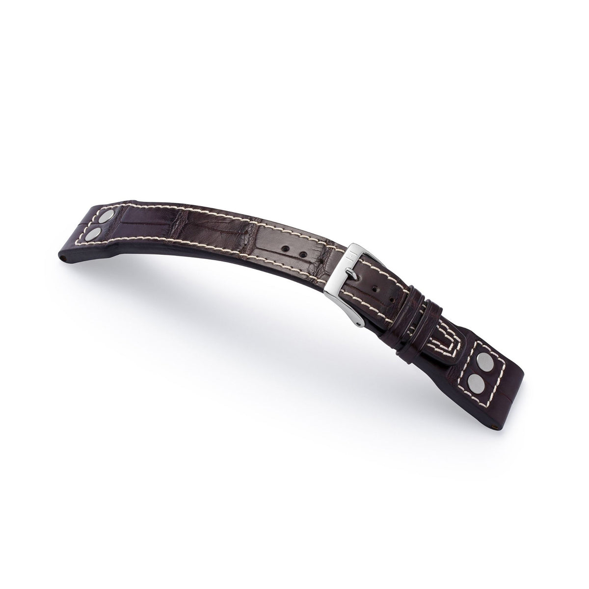 Alligator watch strap for large pilot&#39;s watch - compatible strap for the IWC BIG PILOT (strap not from IWC) - silver clasp