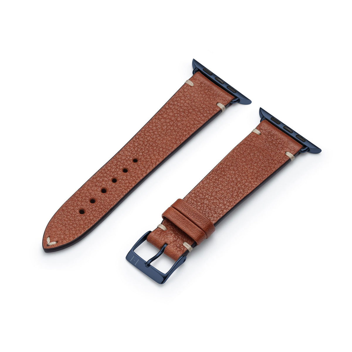 Apple Watch 1-9 Lederarmband aus weichem Leder &quot;ALTONA&quot; (Bioleder) – Cognac
