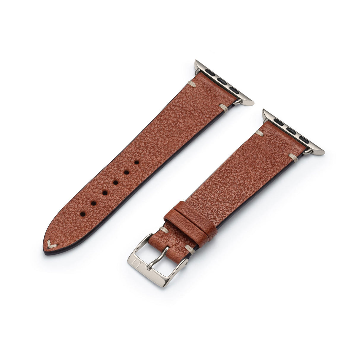 Cinturino in pelle per Apple Watch realizzato in morbida pelle &quot;ALTONA&quot; (pelle biologica) - cognac