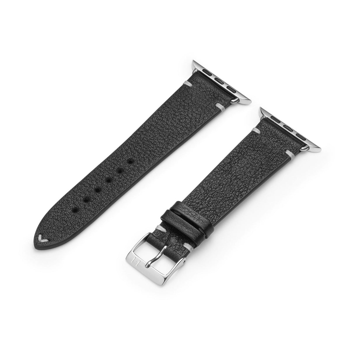 Apple Watch 1-9 Lederarmband aus weichem Leder &quot;ALTONA&quot; (Bioleder) – Schwarz
