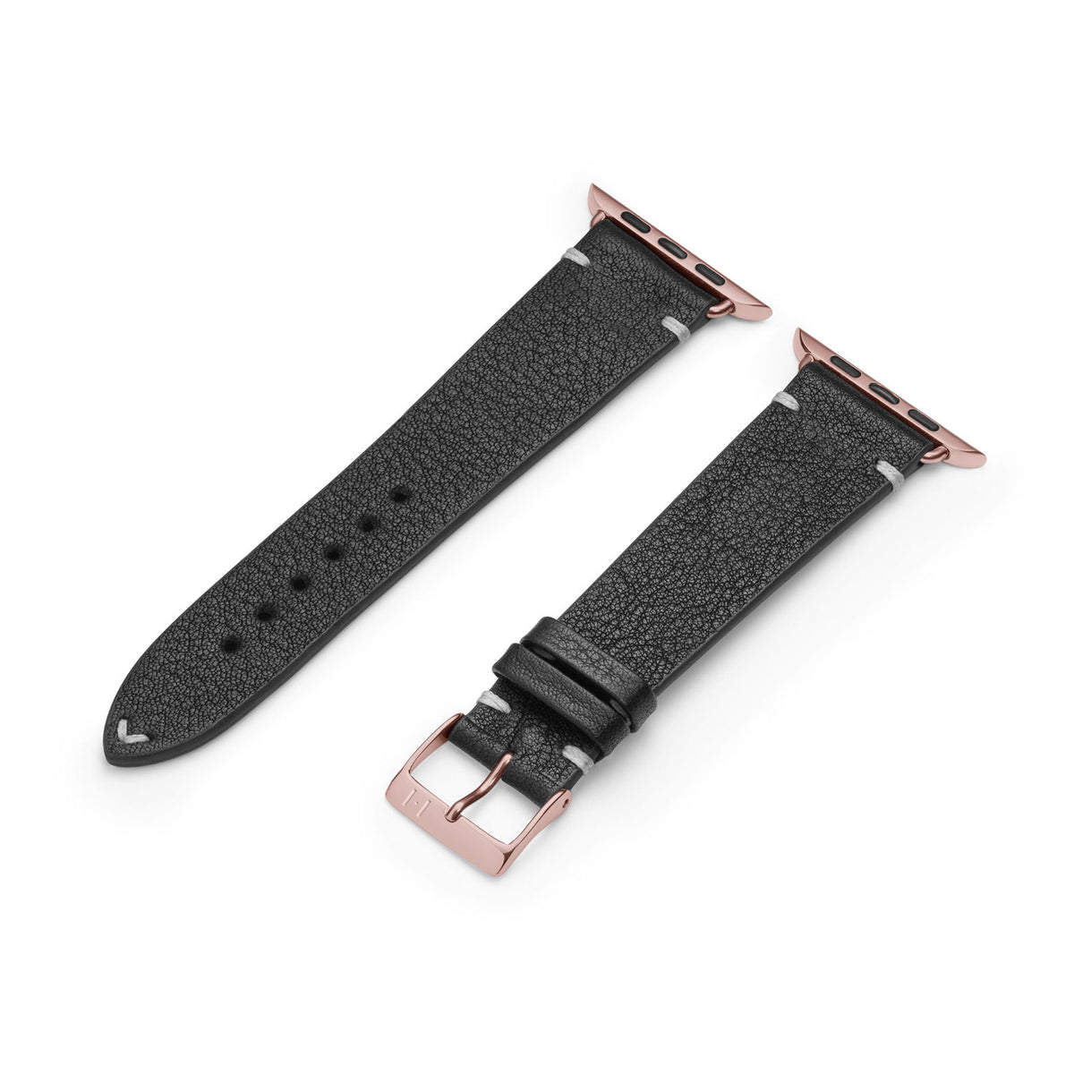 Apple Watch 1-9 Lederarmband aus weichem Leder &quot;ALTONA&quot; (Bioleder) – Schwarz