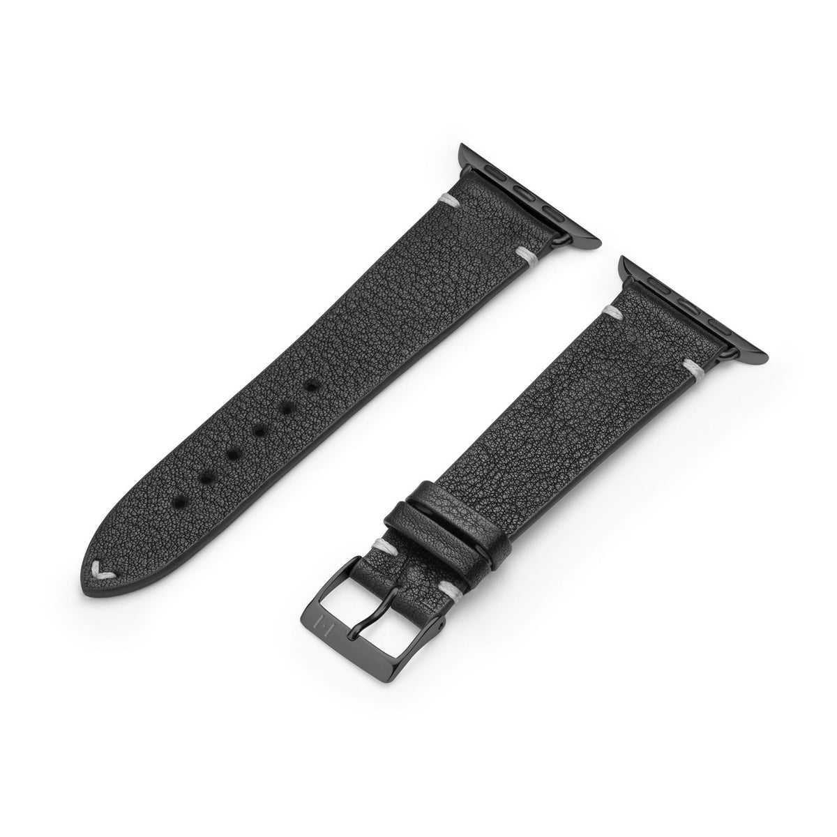 Apple Watch 1-9 Lederarmband aus weichem Leder &quot;ALTONA&quot; (Bioleder) – Schwarz