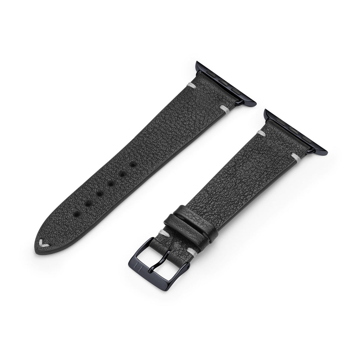 Apple Watch 1-9 Lederarmband aus weichem Leder &quot;ALTONA&quot; (Bioleder) – Schwarz