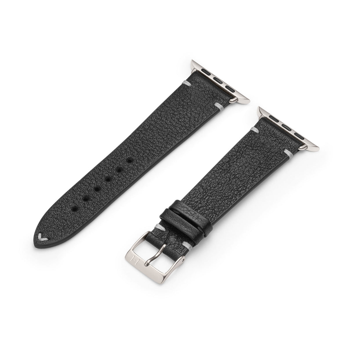 Apple Watch 1-9 Lederarmband aus weichem Leder &quot;ALTONA&quot; (Bioleder) – Schwarz