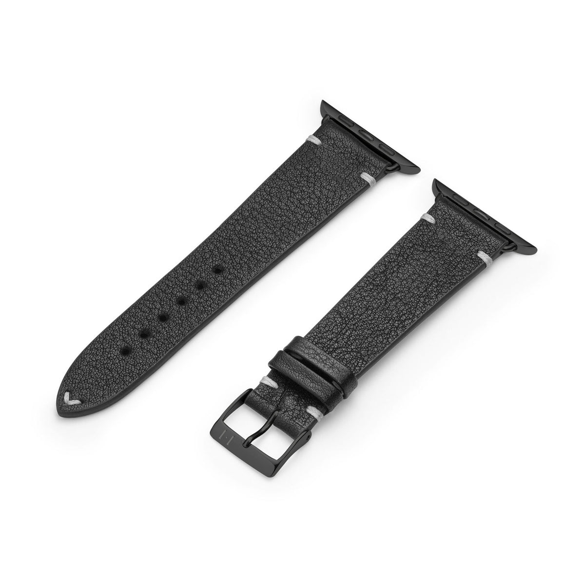 Apple Watch 1-9 Lederarmband aus weichem Leder &quot;ALTONA&quot; (Bioleder) – Schwarz