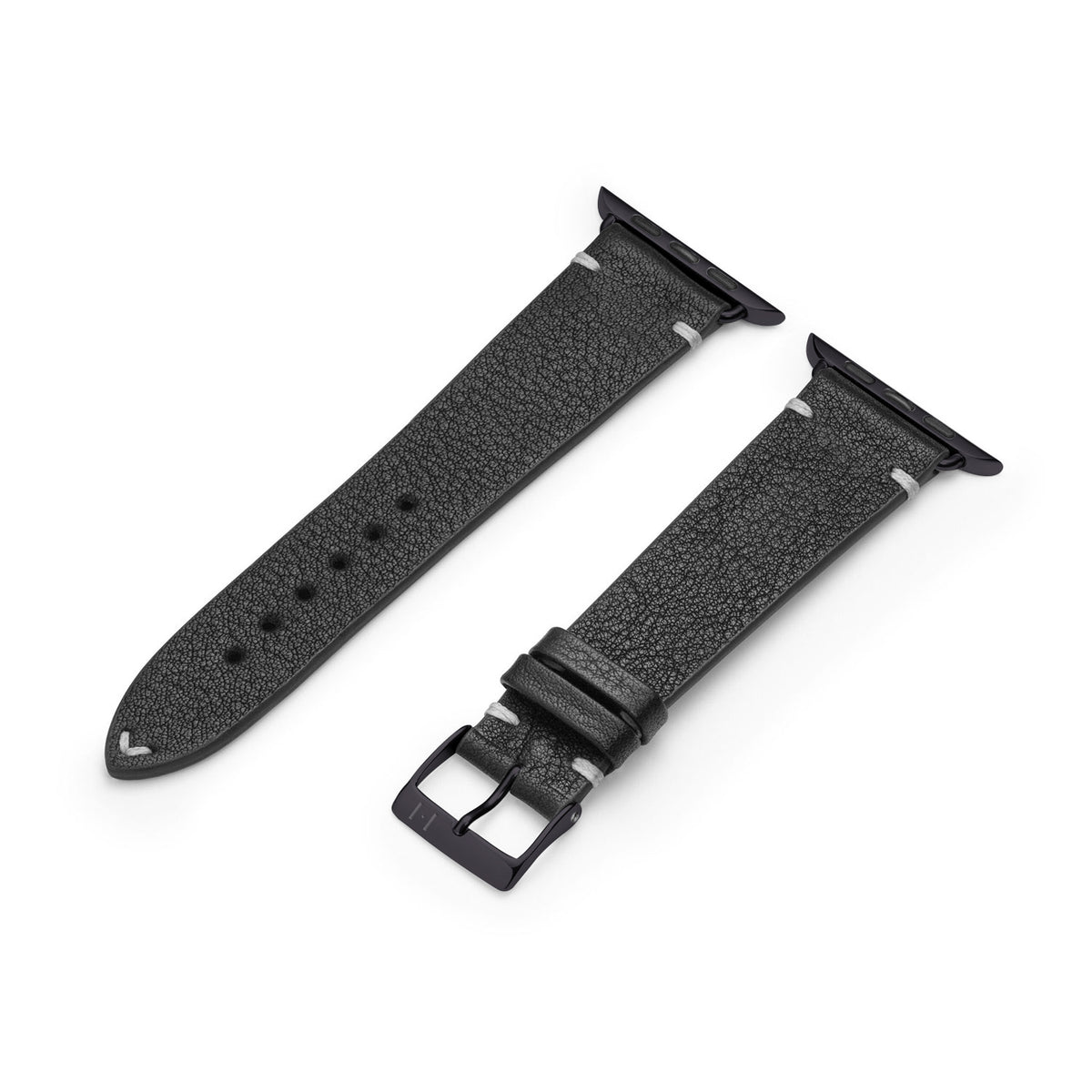Apple Watch 1-9 Lederarmband aus weichem Leder &quot;ALTONA&quot; (Bioleder) – Schwarz