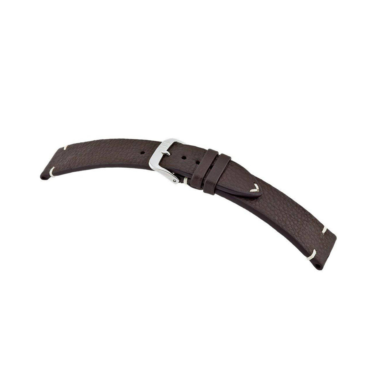 Handgenähtes Vintage Uhrenarmband &quot;ALTONA&quot; (Bioleder) – silberne Schließe