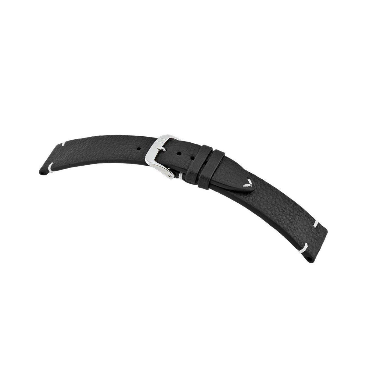 Handgenähtes Vintage Uhrenarmband &quot;ALTONA&quot; (Bioleder) – silberne Schließe