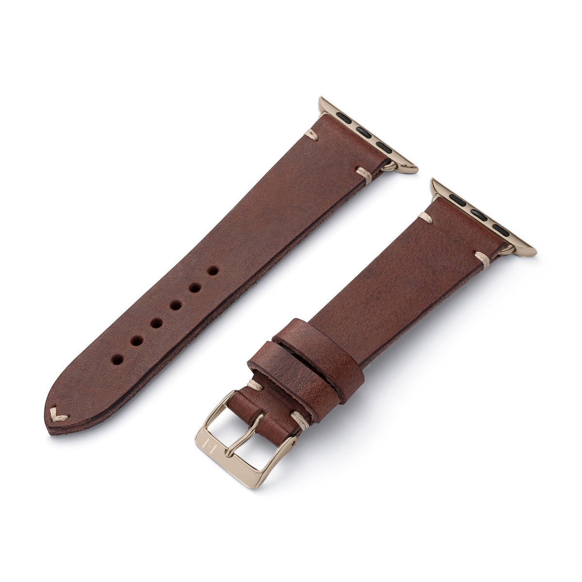 Apple Watch 10 Armband ST. PAULI aus Vintageleder (Rindsleder) – Mokka