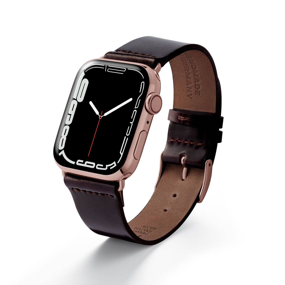 Bracelet cuir Apple Watch en Shell Cordovan &quot;EPPENDORF&quot; - Bordeaux