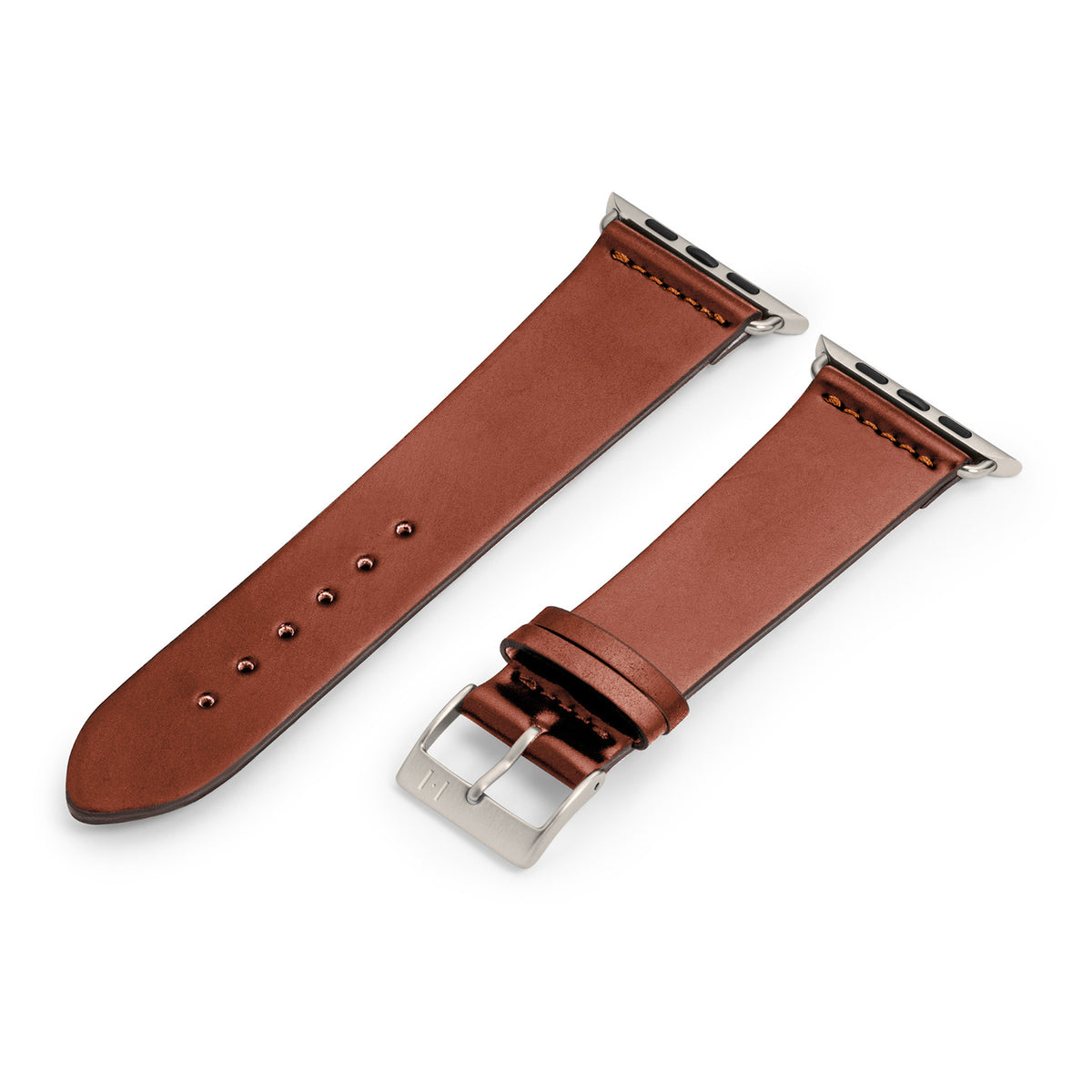 Apple Watch 1-9 Lederarmband aus Shell Cordovan &quot;EPPENDORF&quot; – Cognac