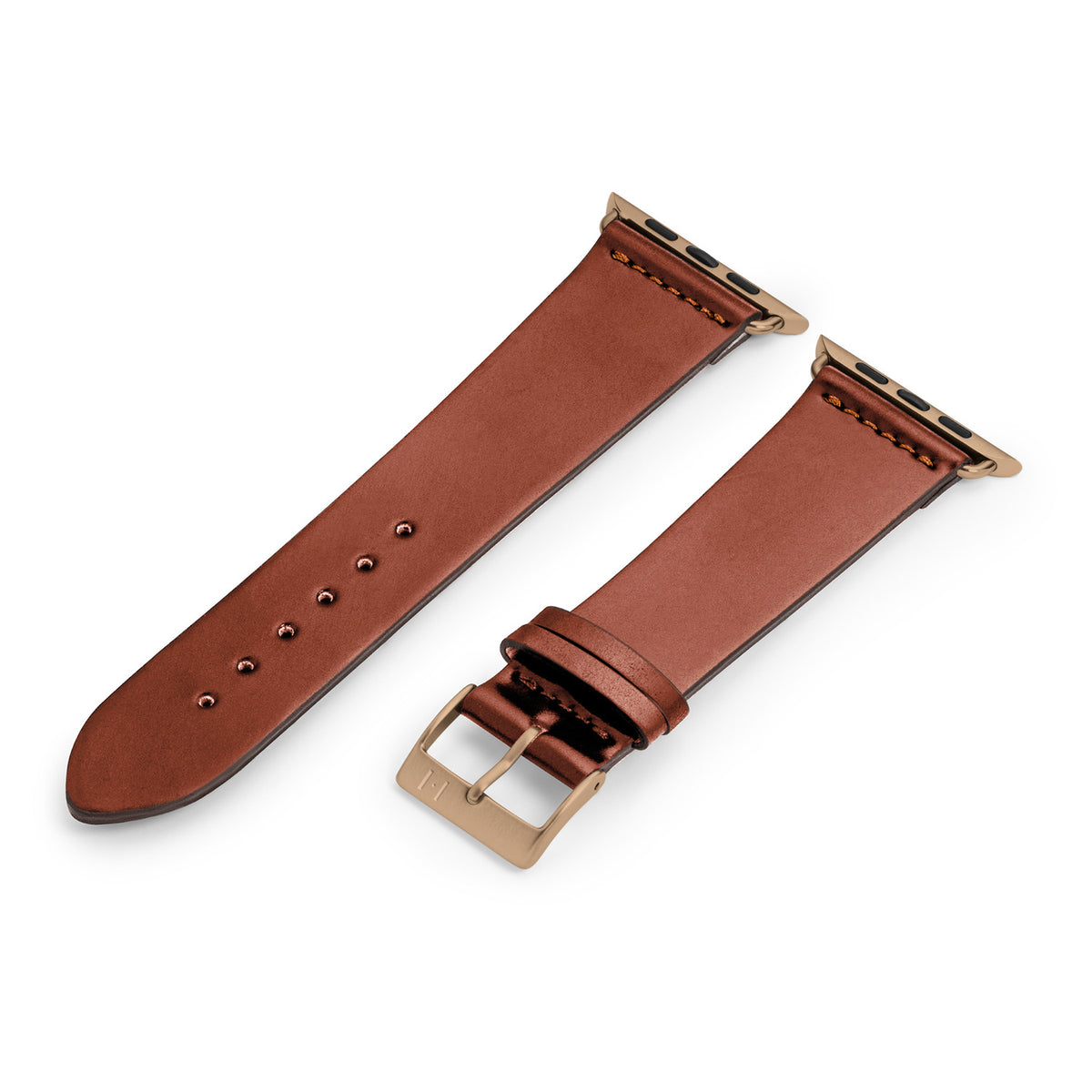 Apple Watch 1-9 Lederarmband aus Shell Cordovan &quot;EPPENDORF&quot; – Cognac