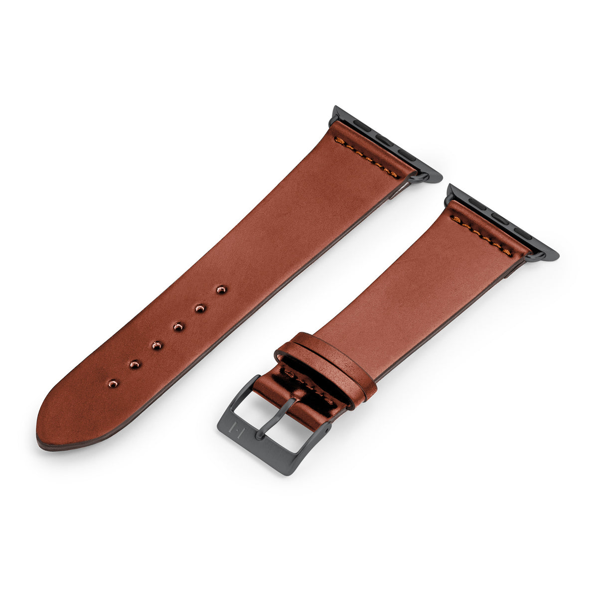 Apple Watch 1-9 Lederarmband aus Shell Cordovan &quot;EPPENDORF&quot; – Cognac