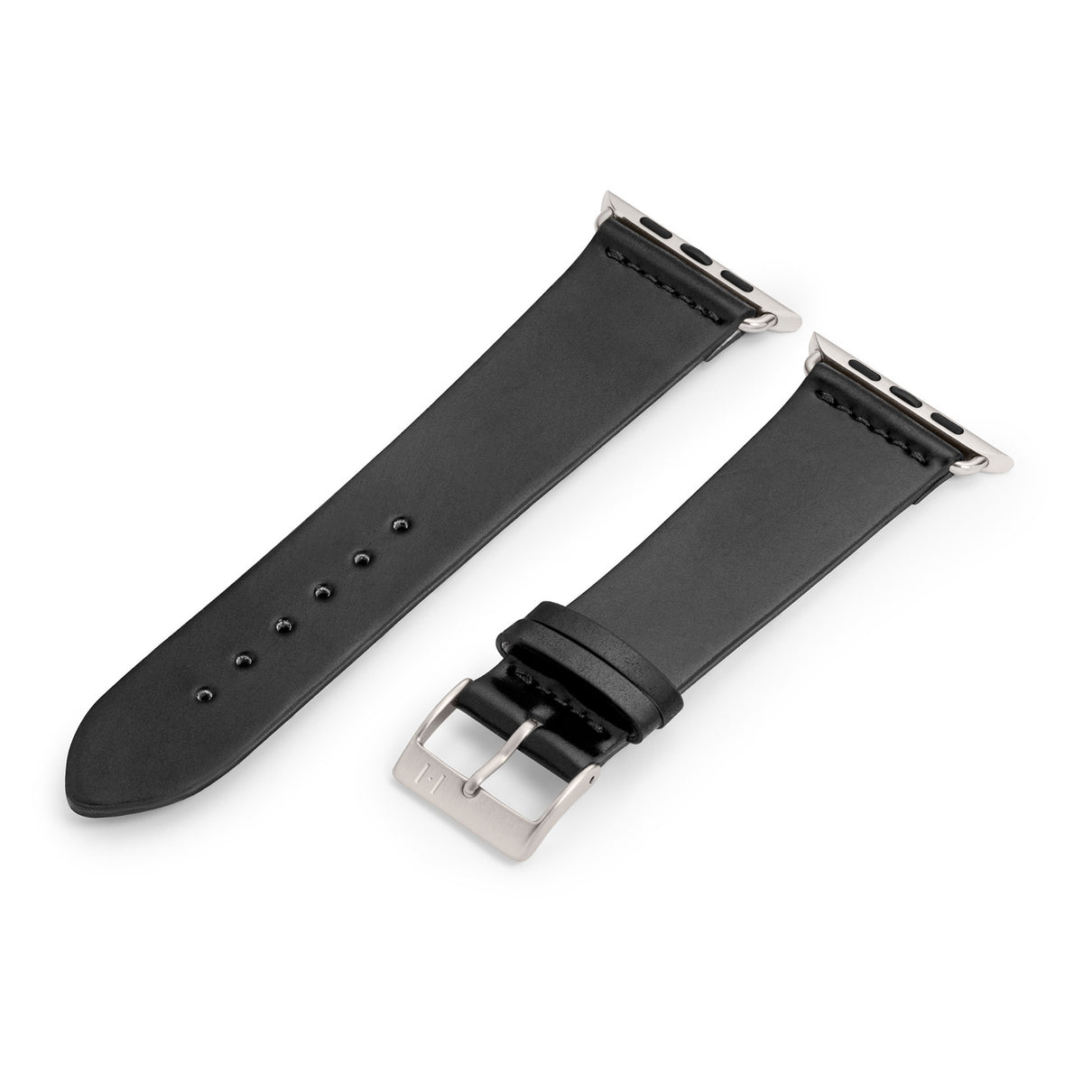 Cinturino in pelle per Apple Watch realizzato in Shell Cordovan &quot;EPPENDORF&quot; - nero