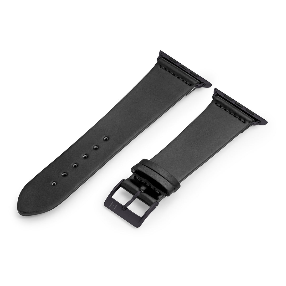 Apple Watch leather strap made of Shell Cordovan &quot;EPPENDORF&quot; - black