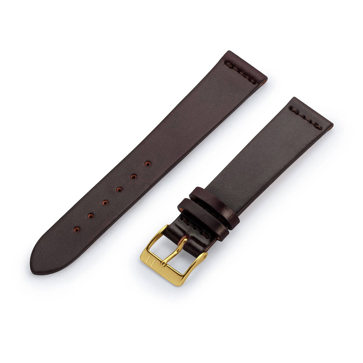 Watch strap &quot;EPPENDORF&quot; (Shell Cordovan) - gold clasp