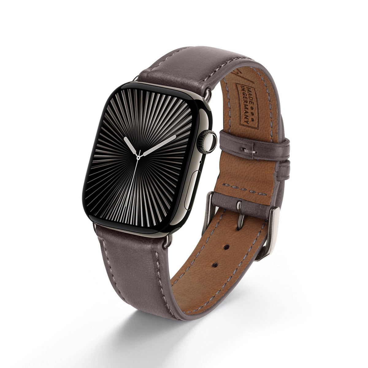 Vita Uhrenarmband aus Apfelleder für Apple Watch 10, handgefertigt, vegan, Mokka, von Happel
