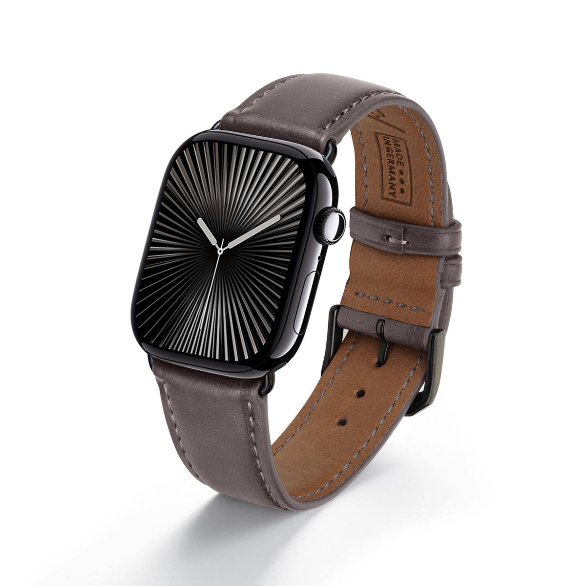 Vita Uhrenarmband aus Apfelleder für Apple Watch 10, handgefertigt, vegan, Mokka, von Happel