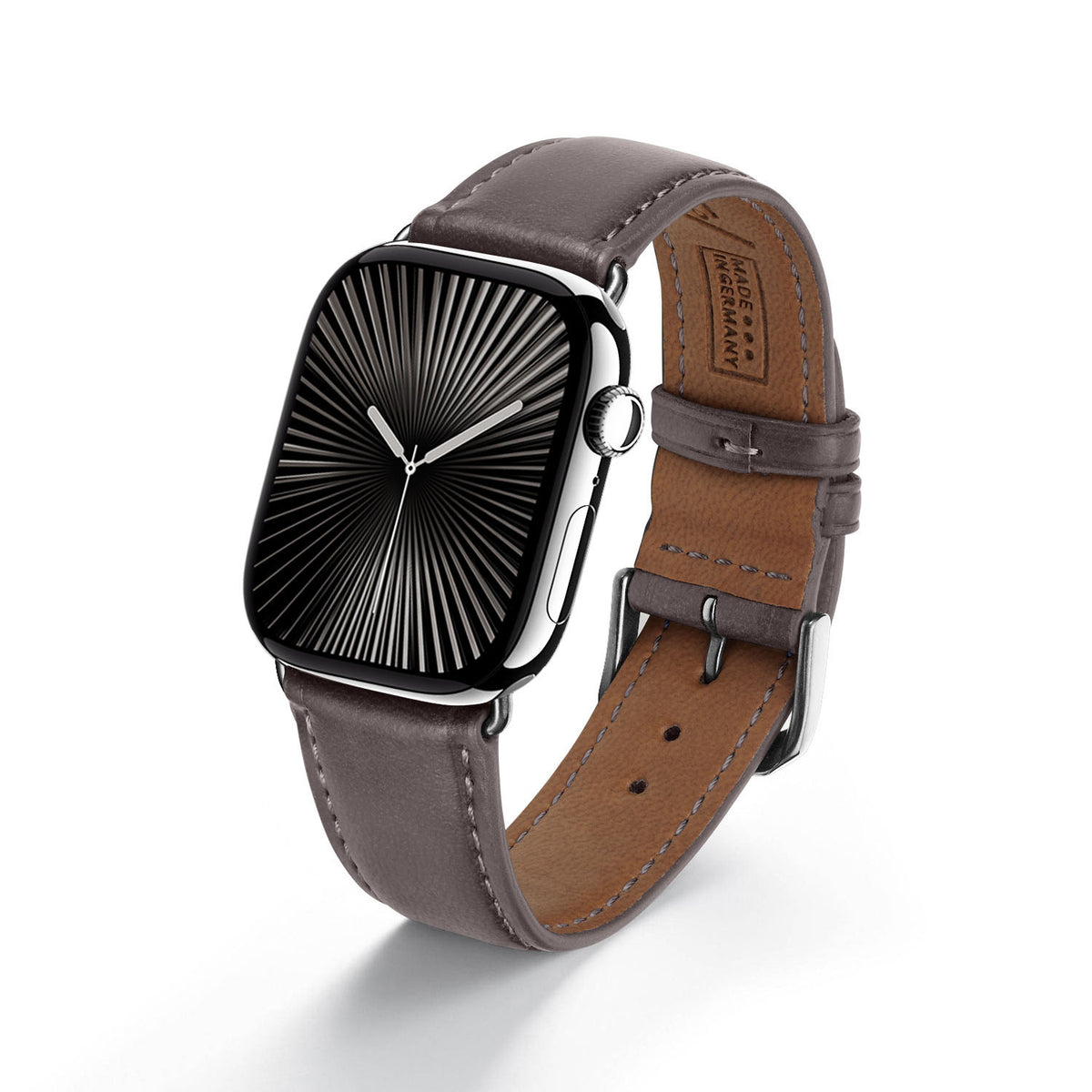 Vita Uhrenarmband aus Apfelleder für Apple Watch 10, handgefertigt, vegan, Mokka, von Happel