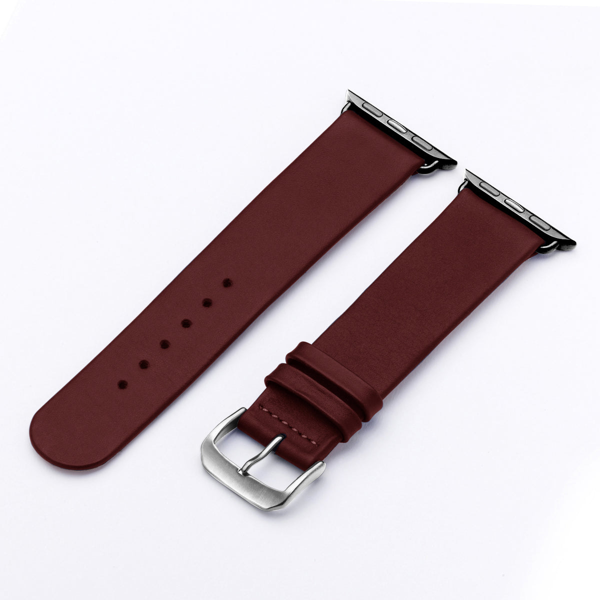 Siena Uhrenarmband aus Rindsleder für Apple Watch 10, handgefertigt, Bordeux, von Happel