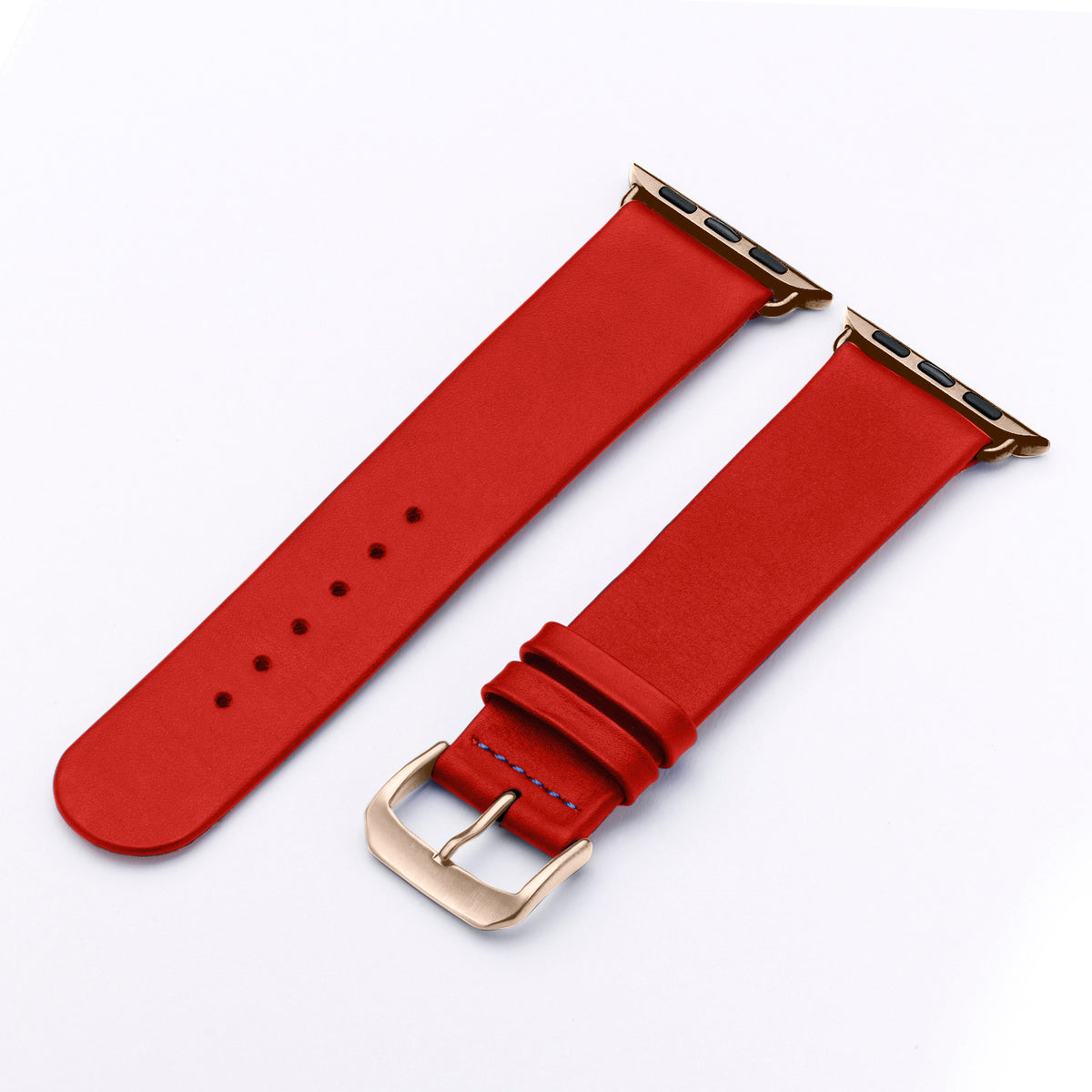Siena Uhrenarmband aus Rindsleder für Apple Watch 10, handgefertigt, Rot, von Happel