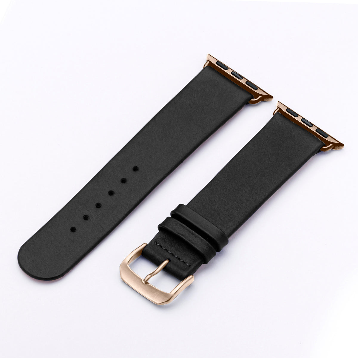 Siena Uhrenarmband aus Rindsleder für Apple Watch 10, handgefertigt, Schwarz, von Happel