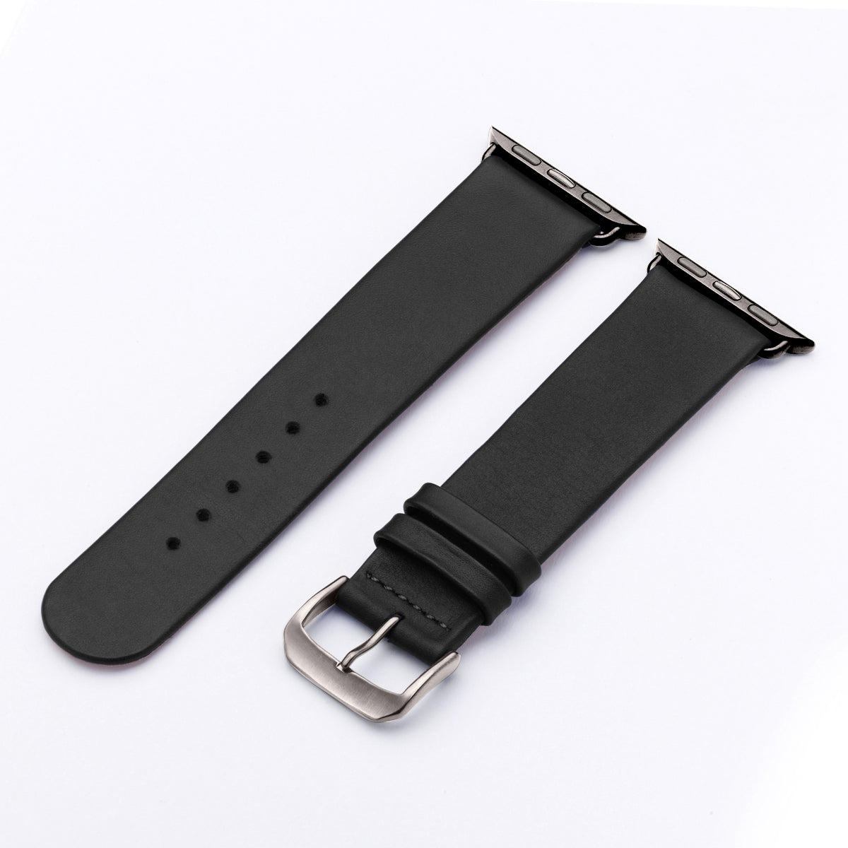 Siena Uhrenarmband aus Rindsleder für Apple Watch 10, handgefertigt, Schwarz, von Happel