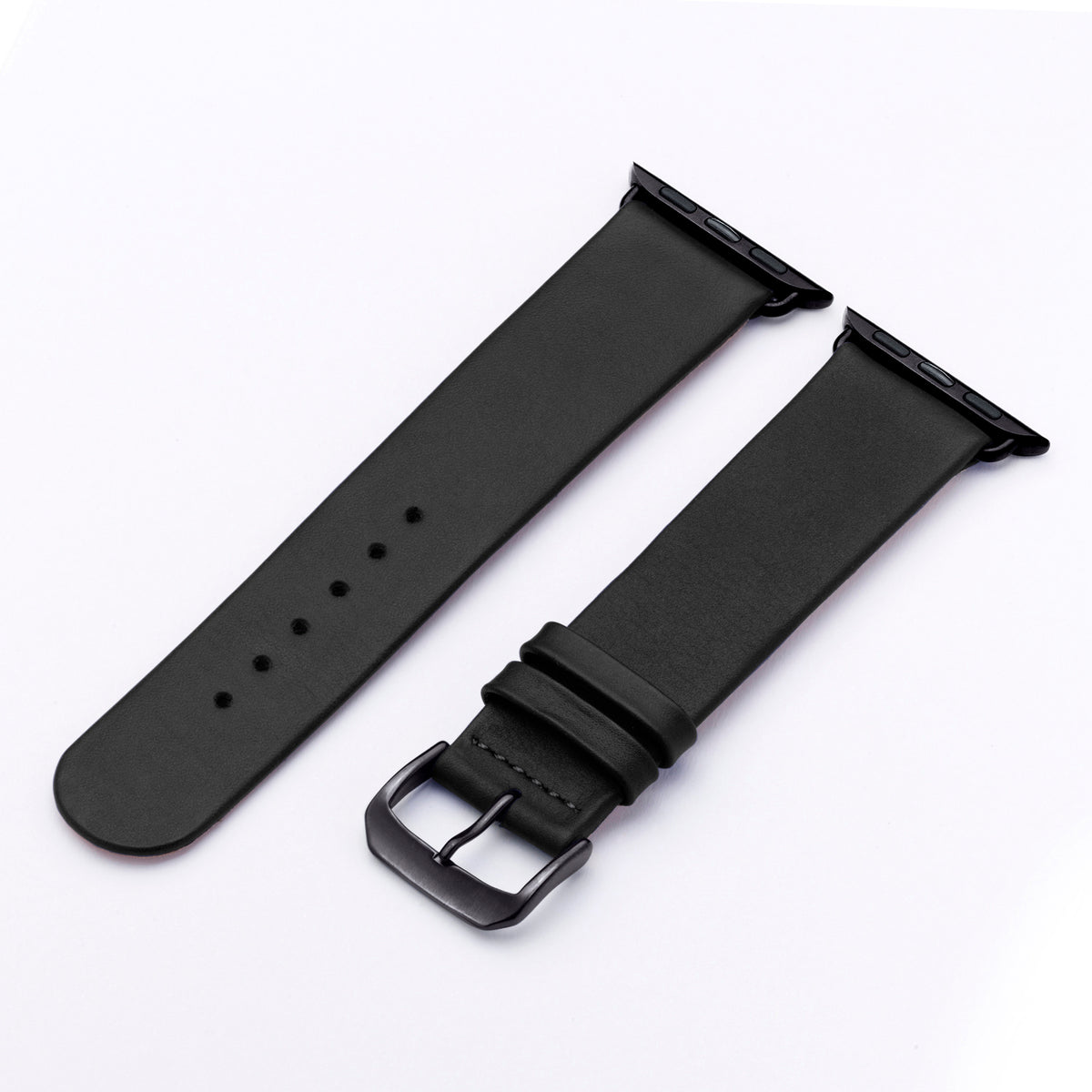 Siena Uhrenarmband aus Rindsleder für Apple Watch 10, handgefertigt, Schwarz, von Happel