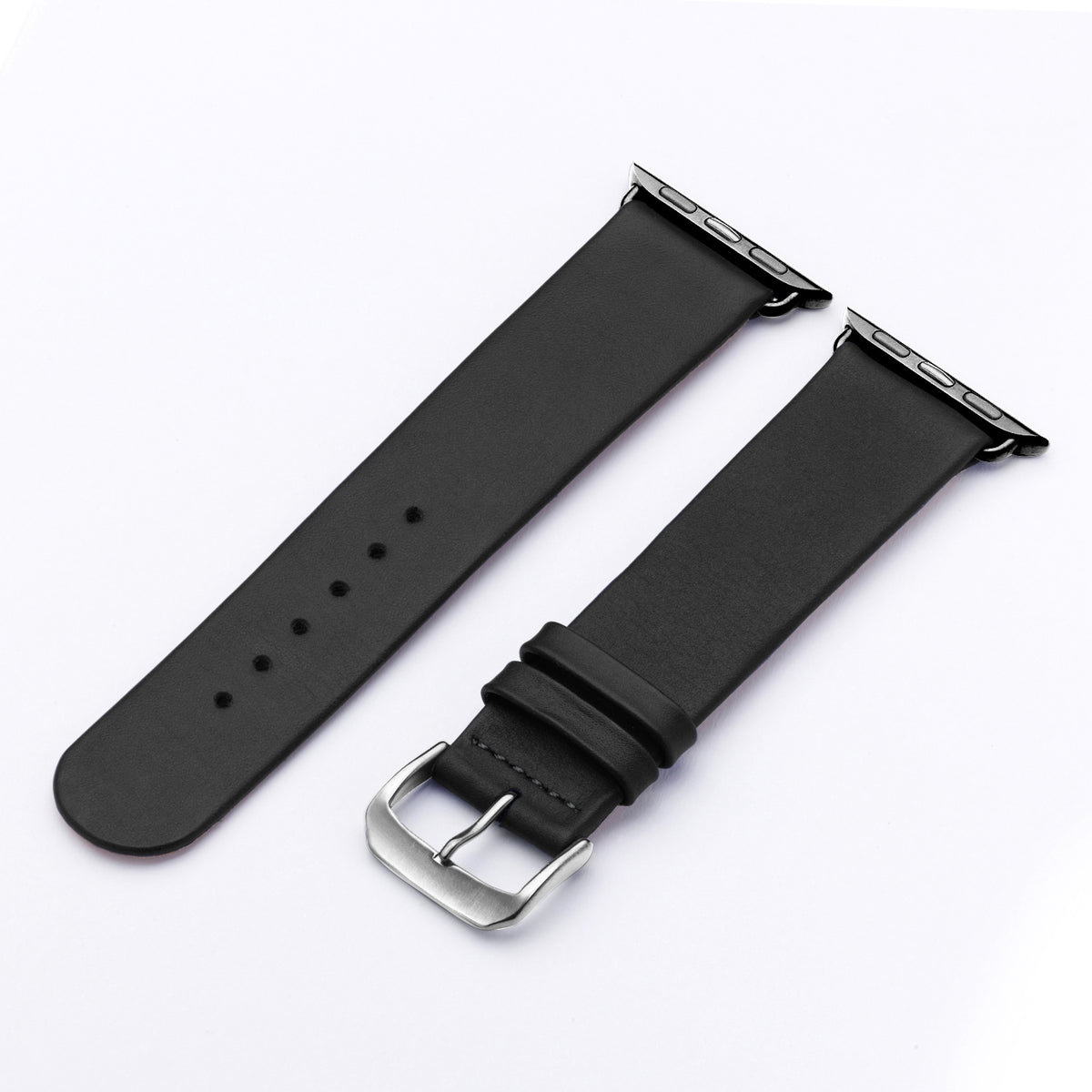 Siena Uhrenarmband aus Rindsleder für Apple Watch 10, handgefertigt, Schwarz, von Happel