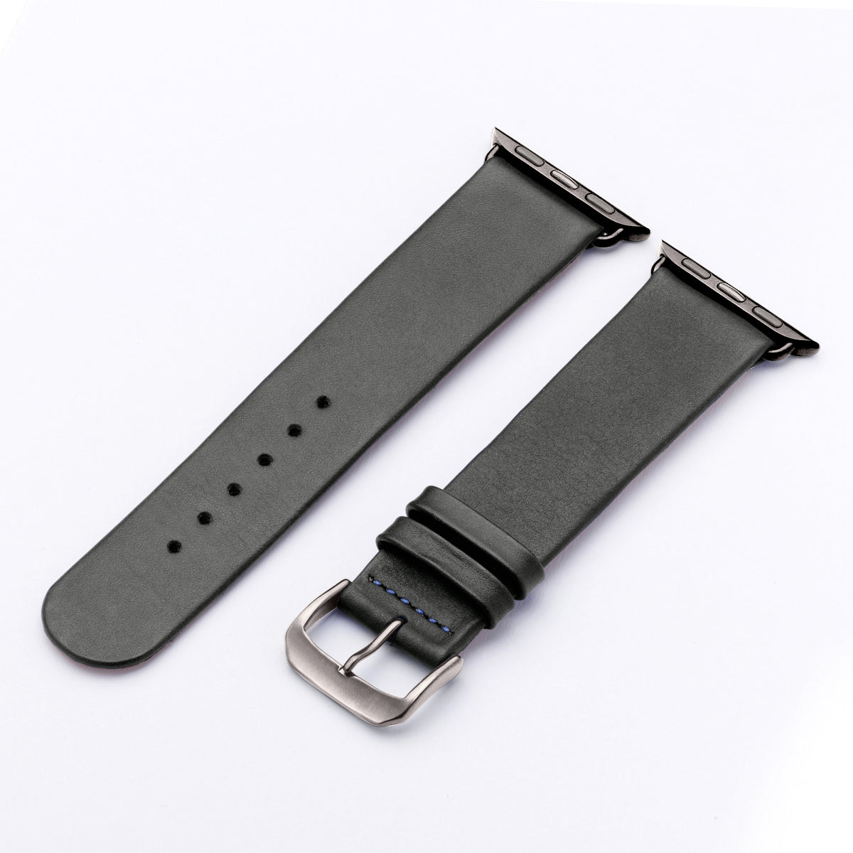 Siena Uhrenarmband aus Rindsleder für Apple Watch 10, handgefertigt, Steingrau, von Happel