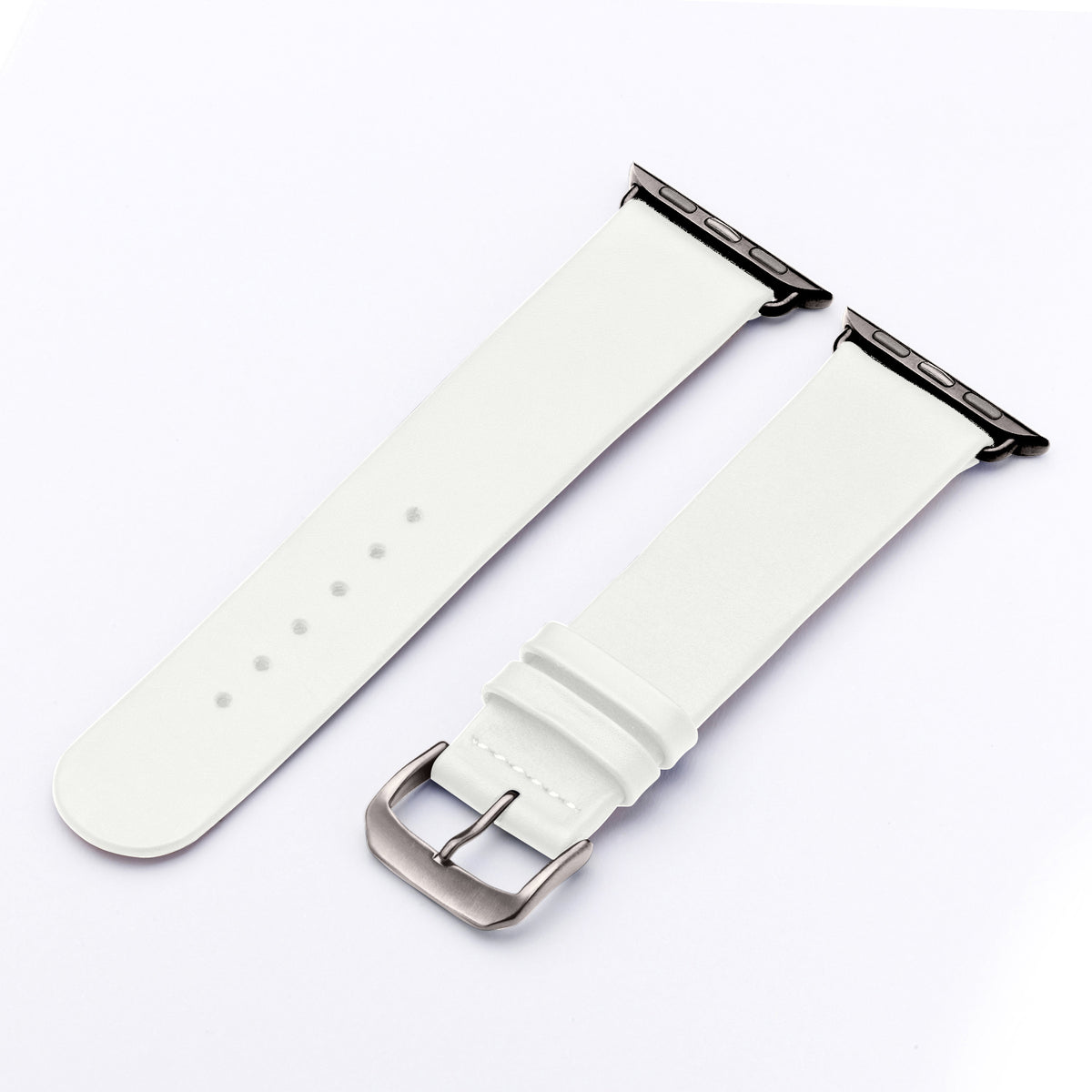 Siena Uhrenarmband aus Rindsleder für Apple Watch 10, handgefertigt, Weiß, von Happel