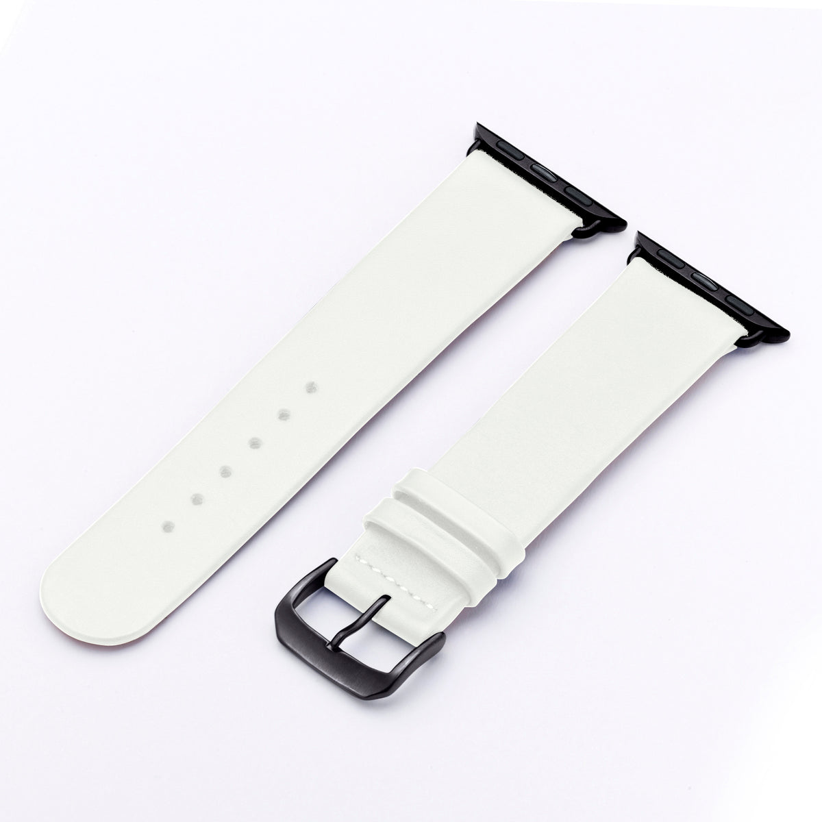 Siena Uhrenarmband aus Rindsleder für Apple Watch 10, handgefertigt, Weiß, von Happel