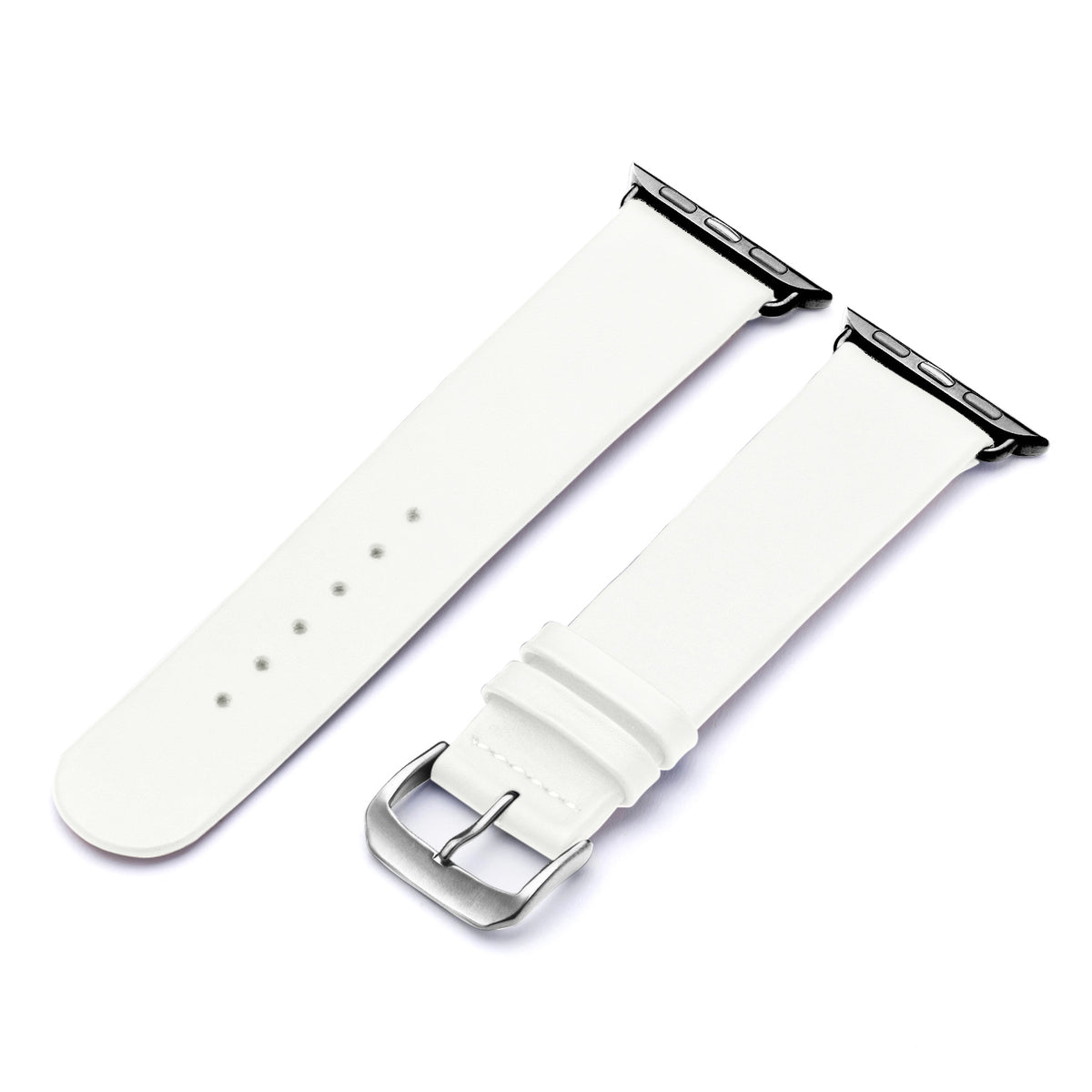 Siena Uhrenarmband aus Rindsleder für Apple Watch 10, handgefertigt, Weiß, von Happel