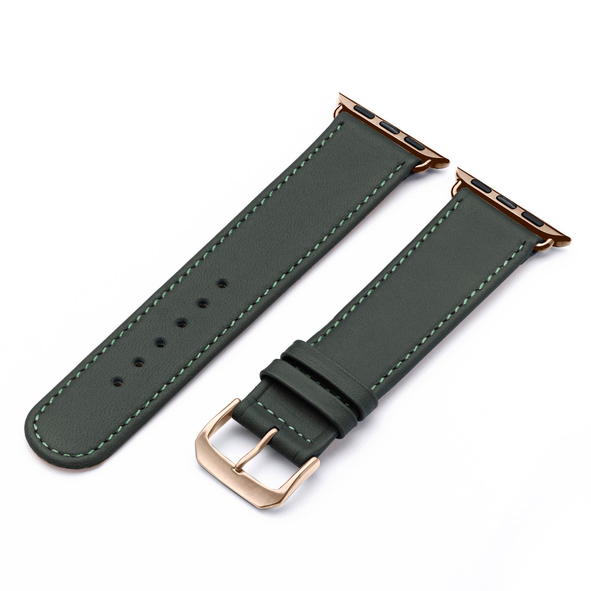 Solace Uhrenarmband aus Sattelleder für Apple Watch 10, handgefertigt, Forstgrün
, von Happel