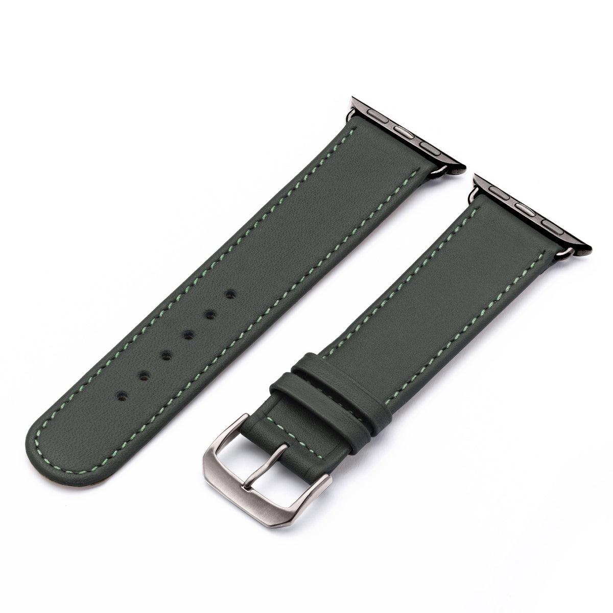 Solace Uhrenarmband aus Sattelleder für Apple Watch 10, handgefertigt, Forstgrün
, von Happel