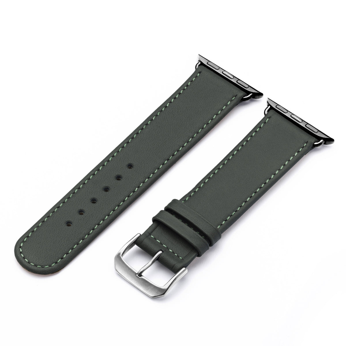Solace Uhrenarmband aus Sattelleder für Apple Watch 10, handgefertigt, Forstgrün
, von Happel