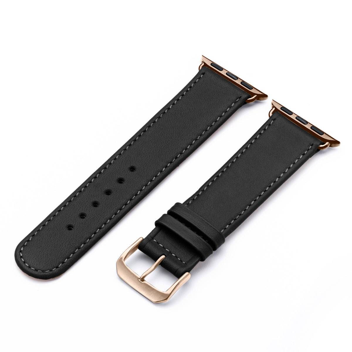 Solace Uhrenarmband aus Sattelleder für Apple Watch 10, handgefertigt, Schwarz
, von Happel